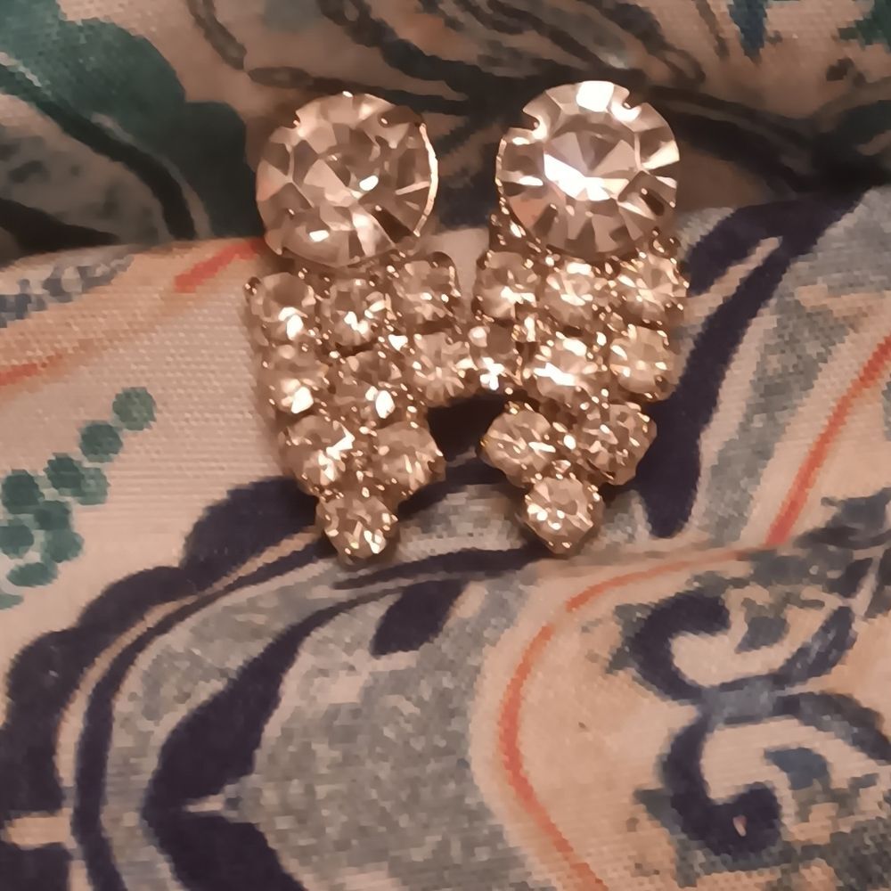 Vintage Silver Crystal Earrings